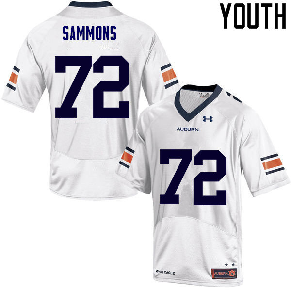 Auburn Tigers Youth Prince Micheal Sammons #72 White Under Armour Stitched College NCAA Authentic Football Jersey WNE6674BP